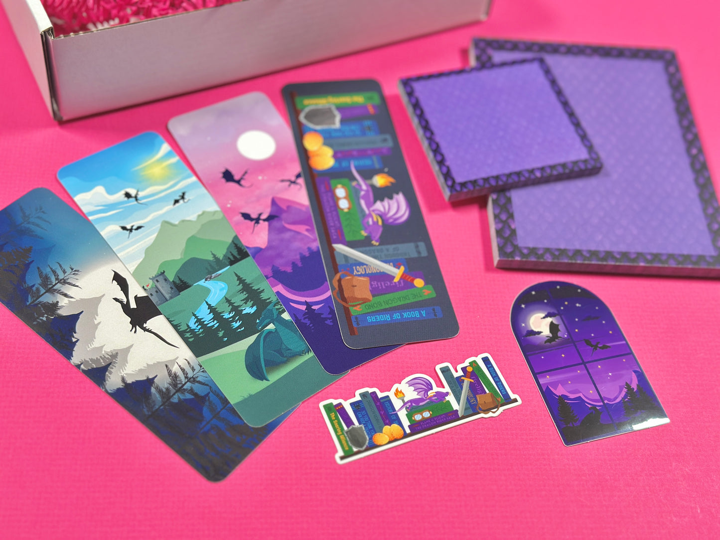 Purple Dragon Stationery Set