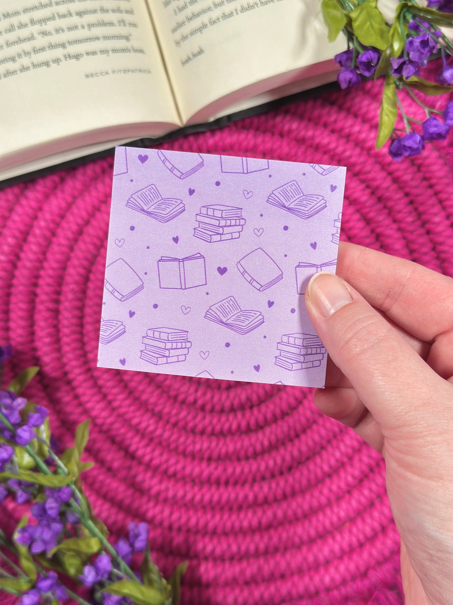 Purple Library Card Stationery