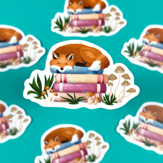 Sleepy Fox Vinyl Sticker