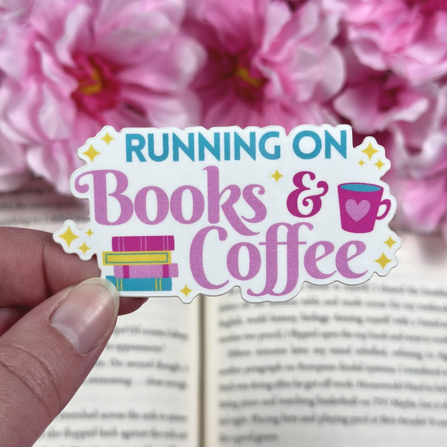 Books & Coffee Vinyl Sticker