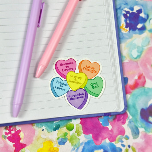 Conversation Candy Hearts Sticker