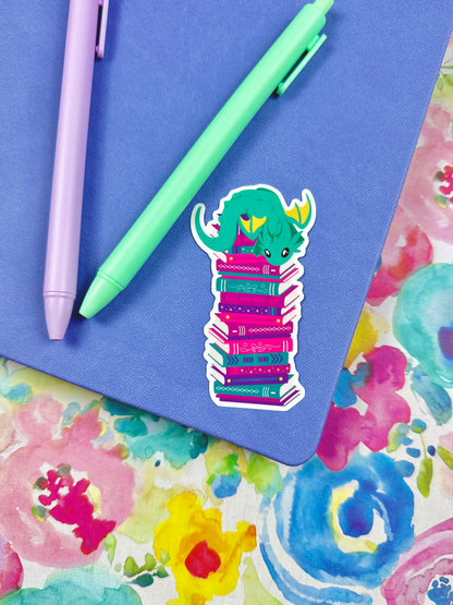 Book Dragon Vinyl Sticker