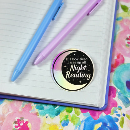 Late Night Reader Holographic Vinyl Sticker