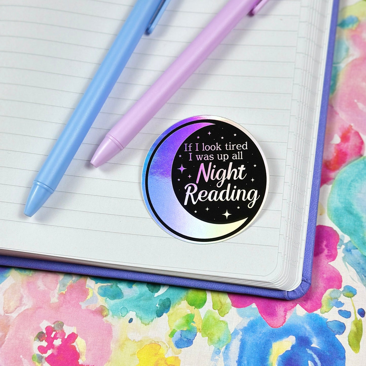 SECONDS: Late Night Reader Holographic Vinyl Sticker