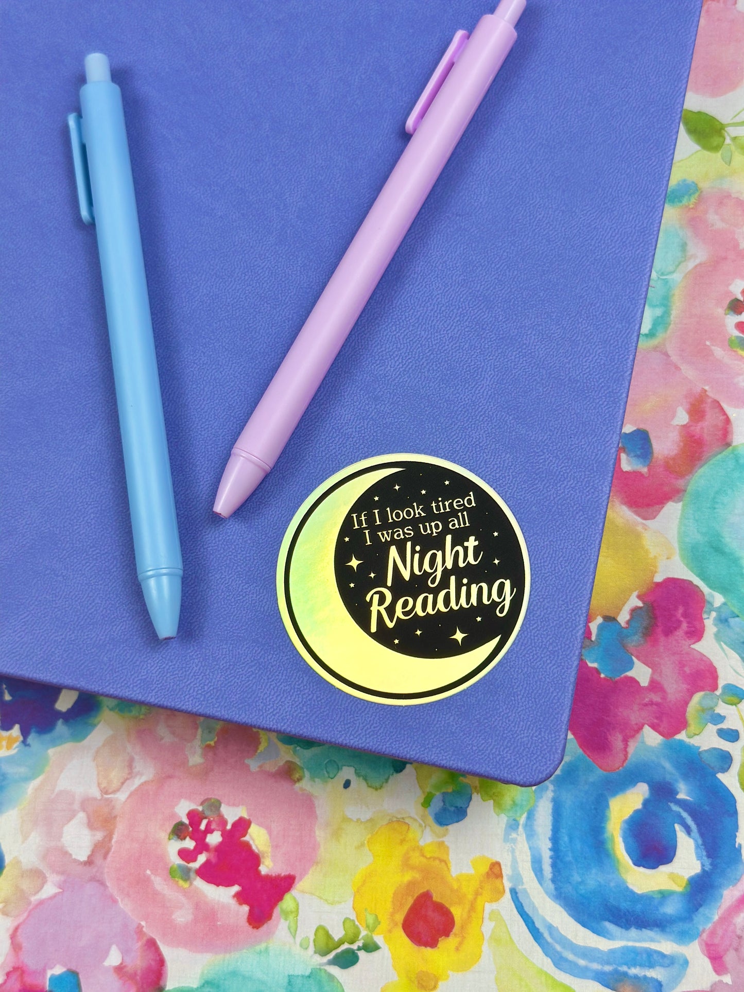 Late Night Reader Holographic Vinyl Sticker