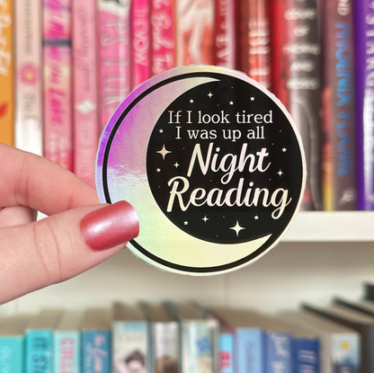 Late Night Reader Holographic Vinyl Sticker