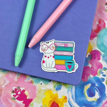 Books & Cats Vinyl Sticker