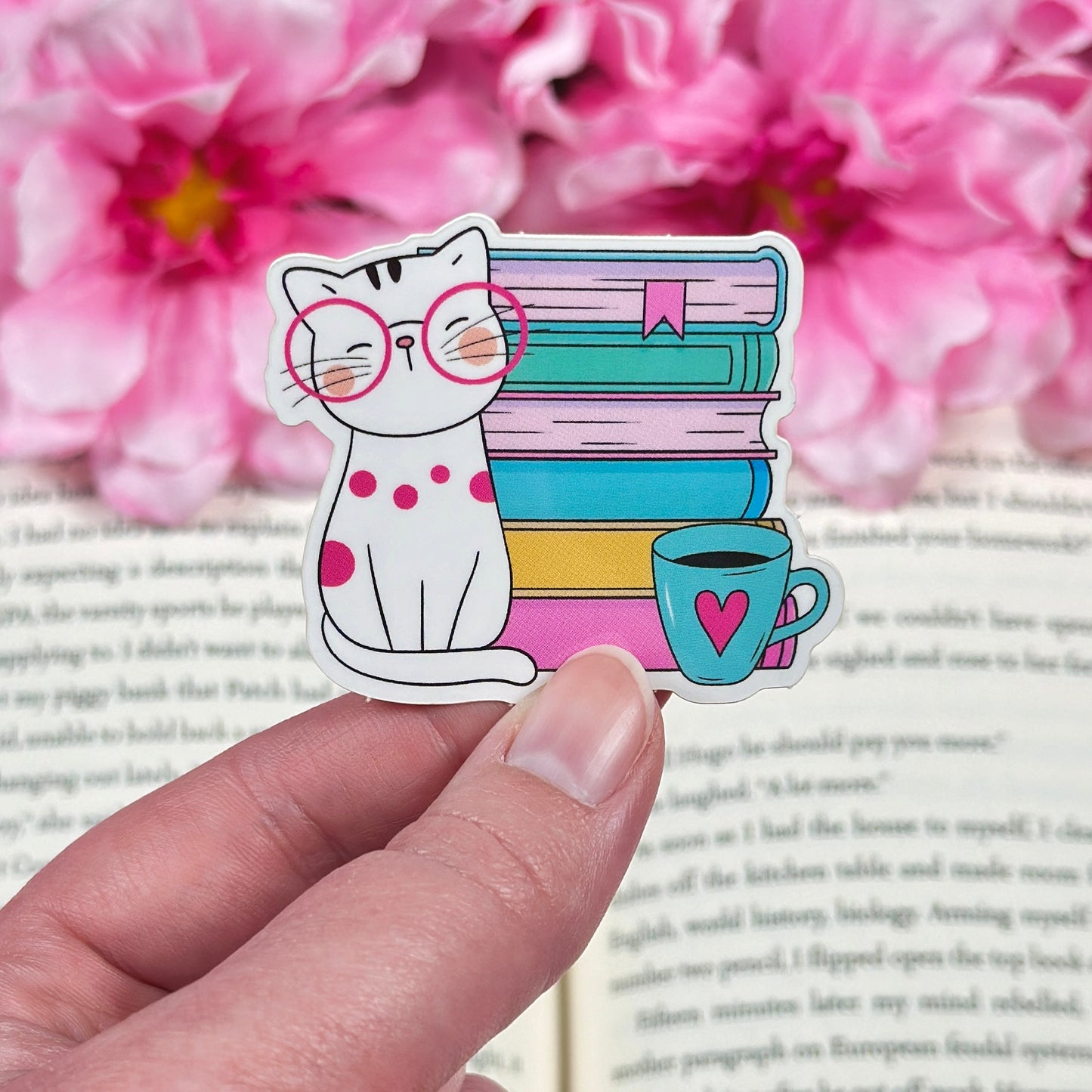 Books & Cats Vinyl Sticker