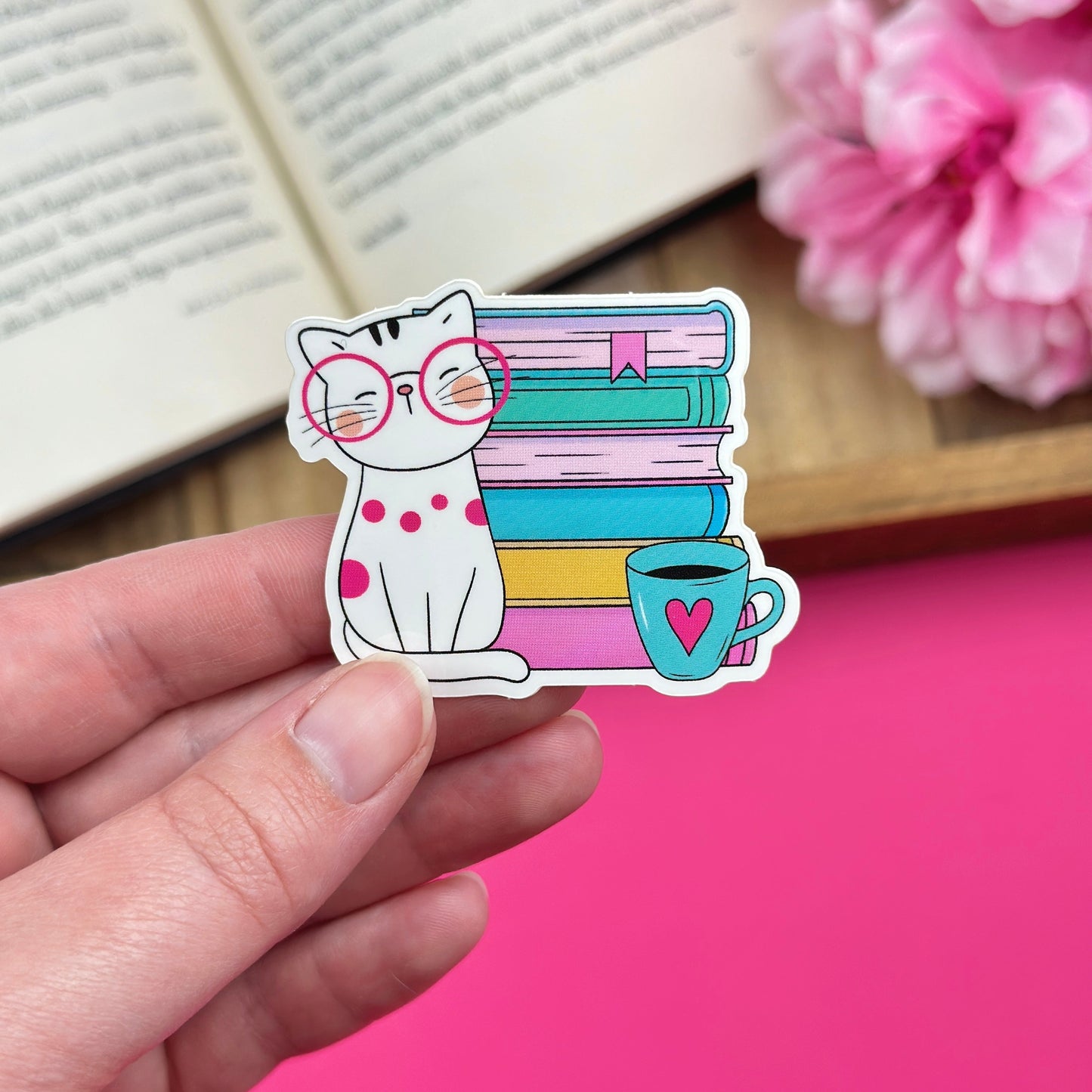 Books & Cats Vinyl Sticker