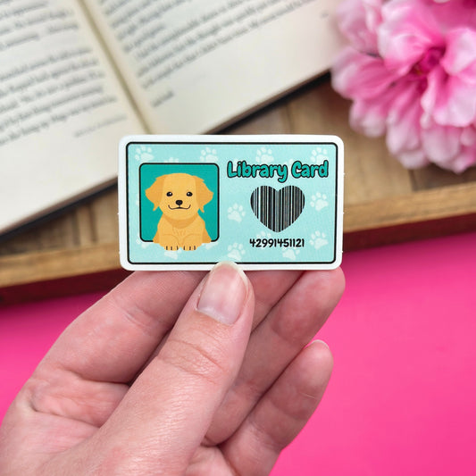 Dog Library Card Vinyl Sticker