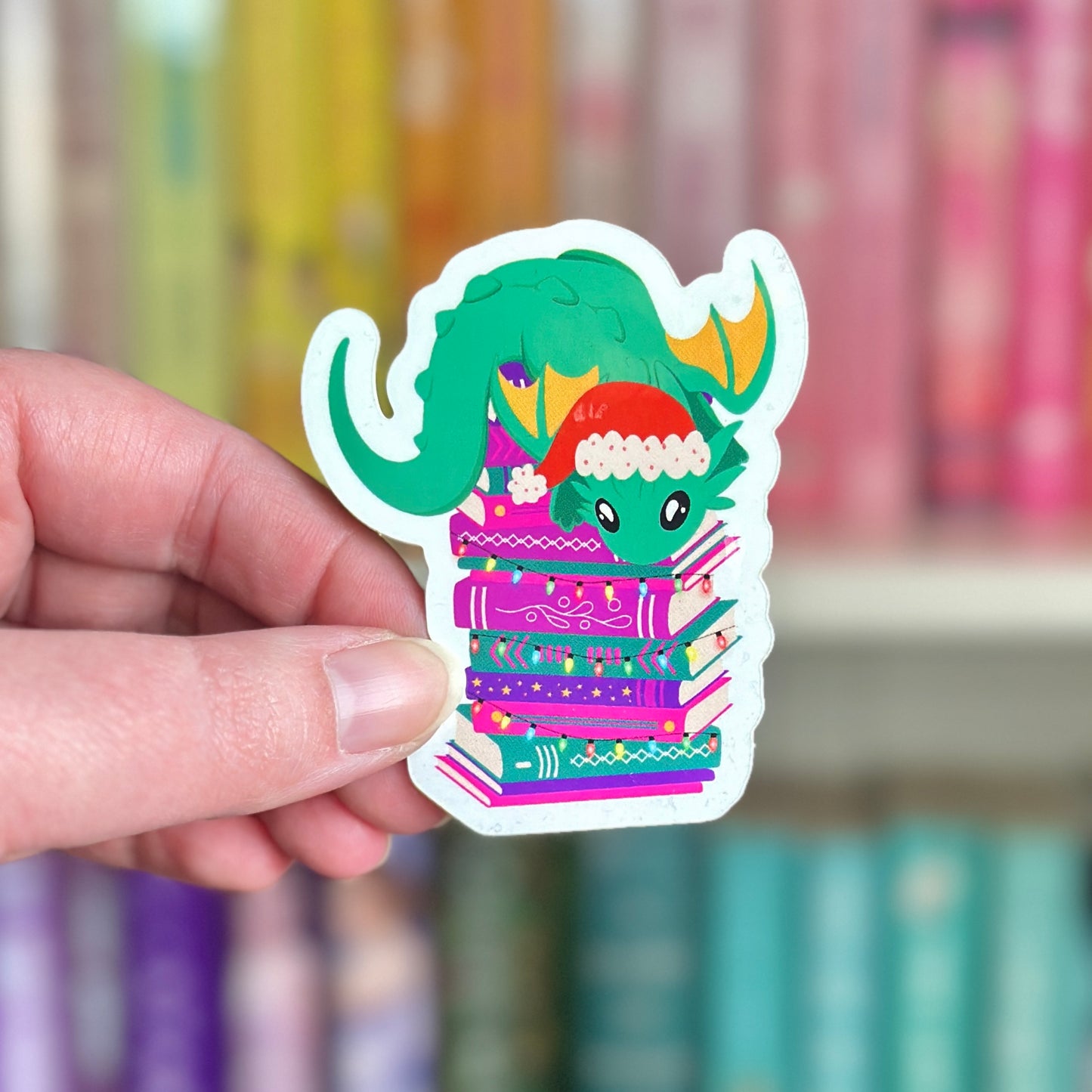 Christmas Book Dragon Vinyl Sticker