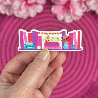 Romance Reader Bookshelf Sticker