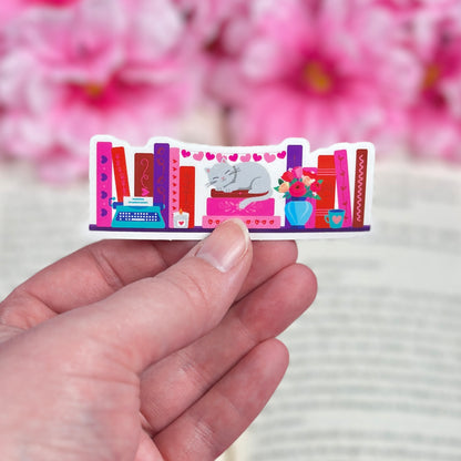 Cat Lover Bookshelf Sticker
