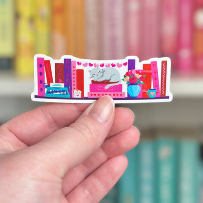 Cat Lover Bookshelf Sticker