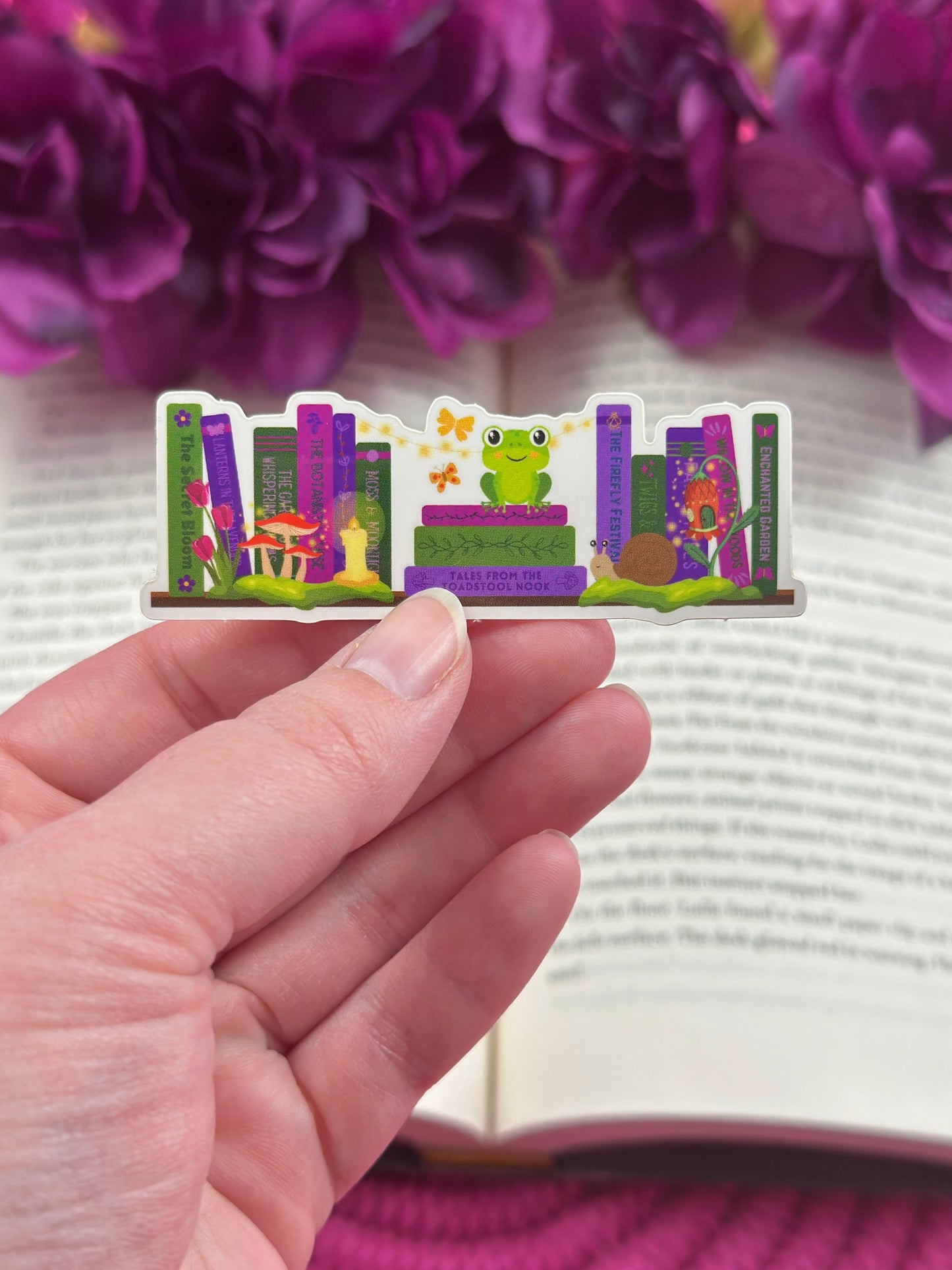 Enchanted Garden Bookshelf Vinyl Sticker