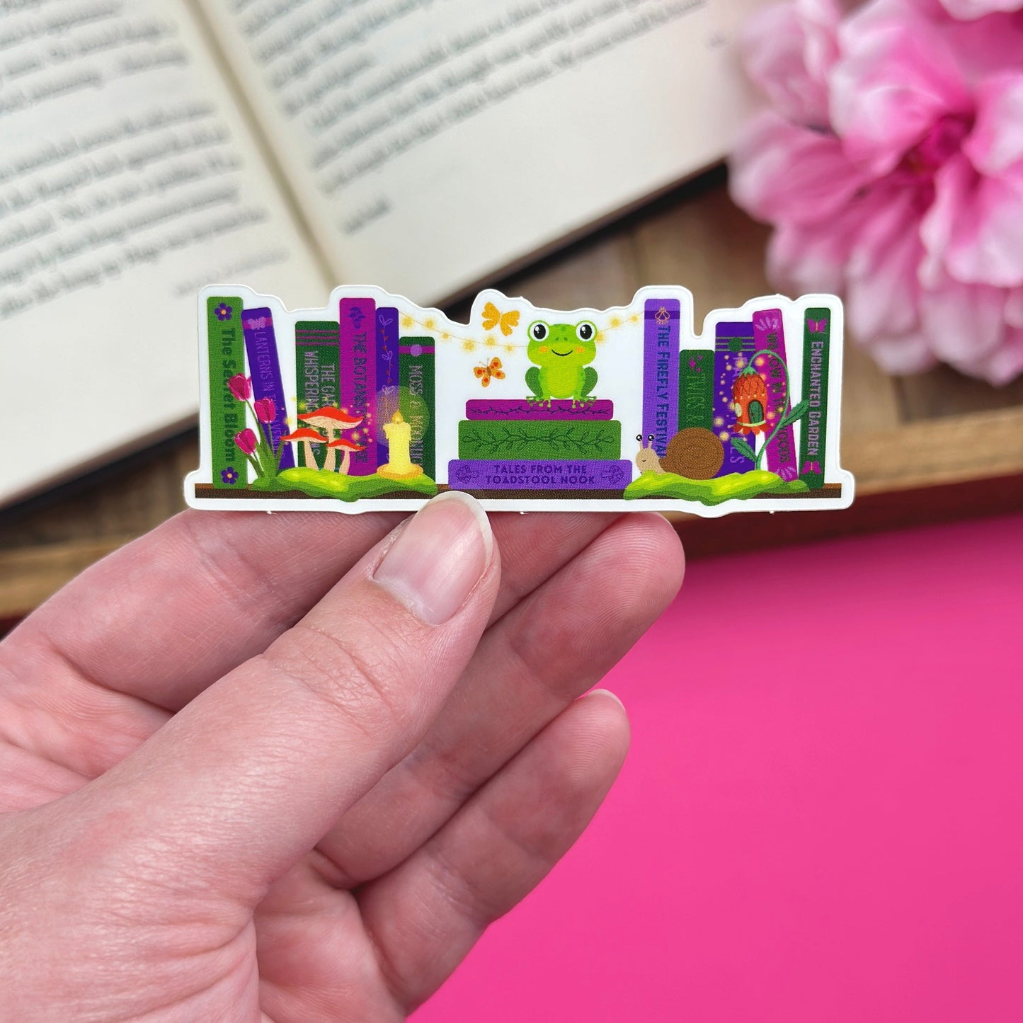 Enchanted Garden Bookshelf Vinyl Sticker