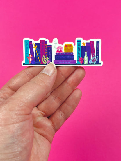 Mermaid Bookshelf Vinyl Sticker