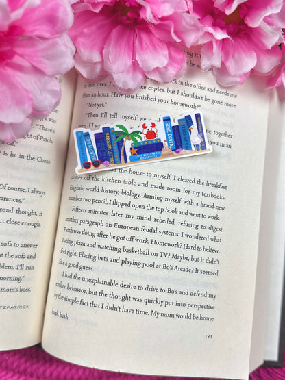 Beach Bookshelf Vinyl Sticker