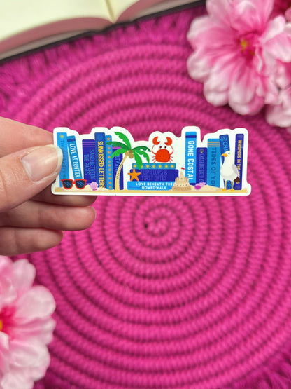 Beach Bookshelf Vinyl Sticker