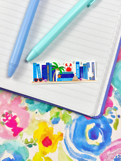 Beach Bookshelf Vinyl Sticker