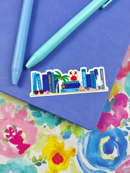 Beach Bookshelf Vinyl Sticker