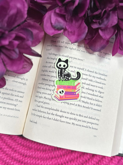 Glow in the Dark Skeleton Cat Vinyl Sticker