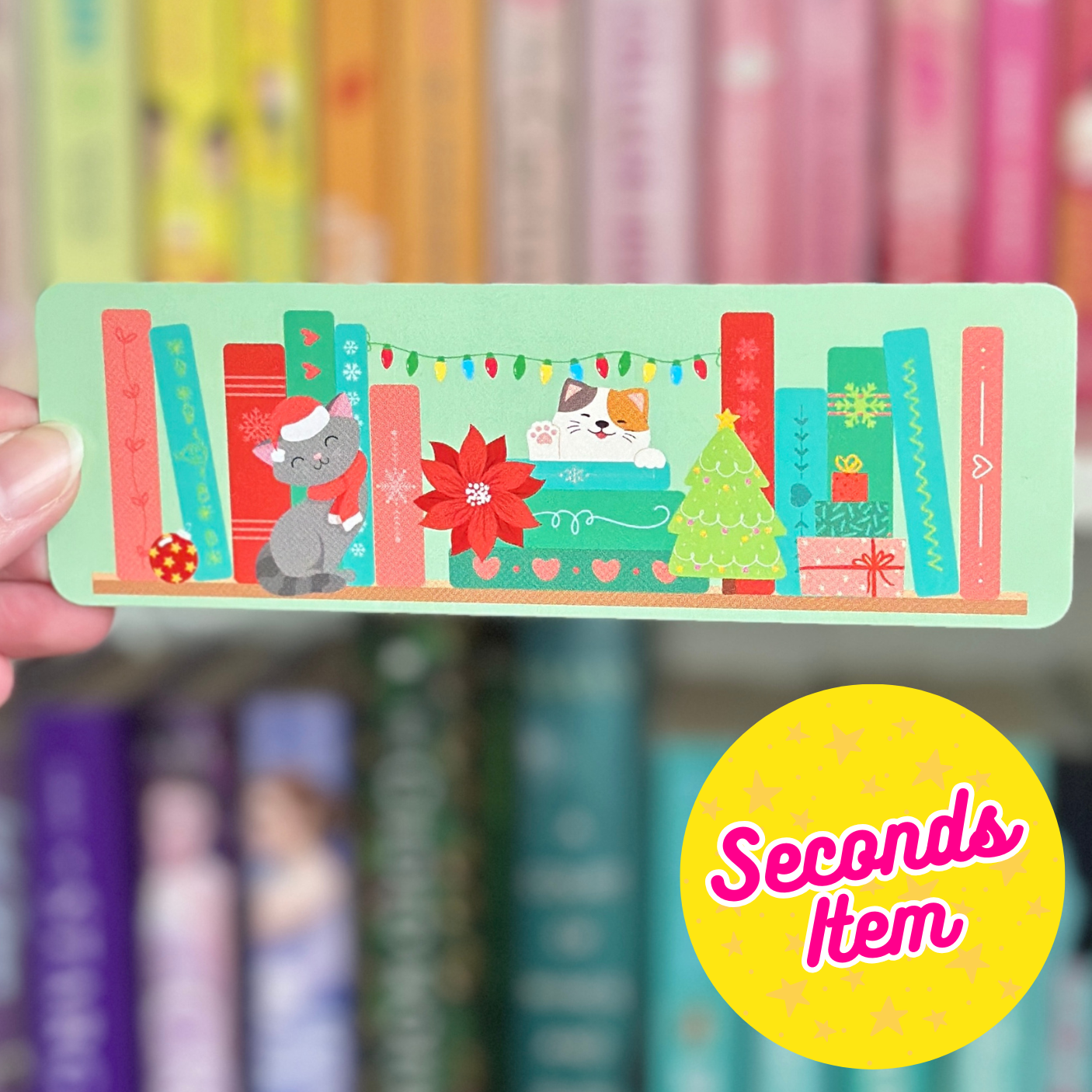 SECONDS: Christmas Cats Bookmark