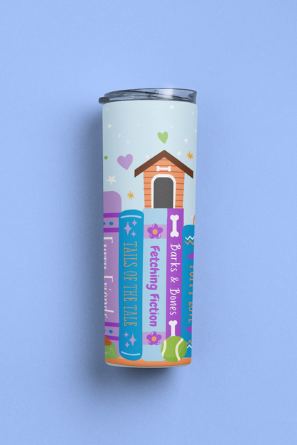 Dog Lover Book Shelf Tumbler