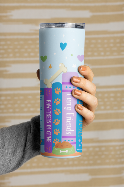 Dog Lover Book Shelf Tumbler