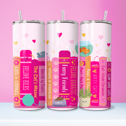 Cat Lover Book Shelf Tumbler