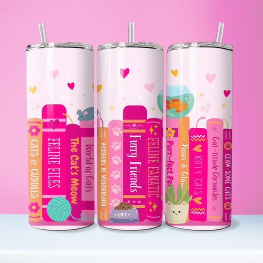 Cat Lover Book Shelf Tumbler