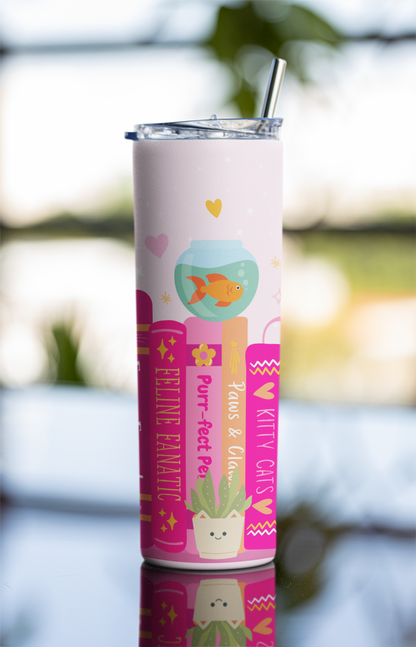 Cat Lover Book Shelf Tumbler