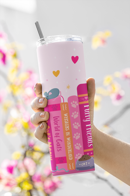 Cat Lover Book Shelf Tumbler