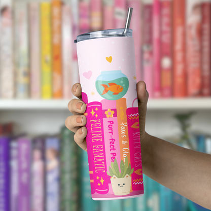 Cat Lover Book Shelf Tumbler