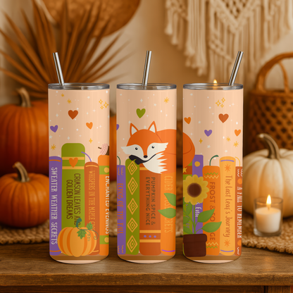 Autumn Bookshelf Tumbler