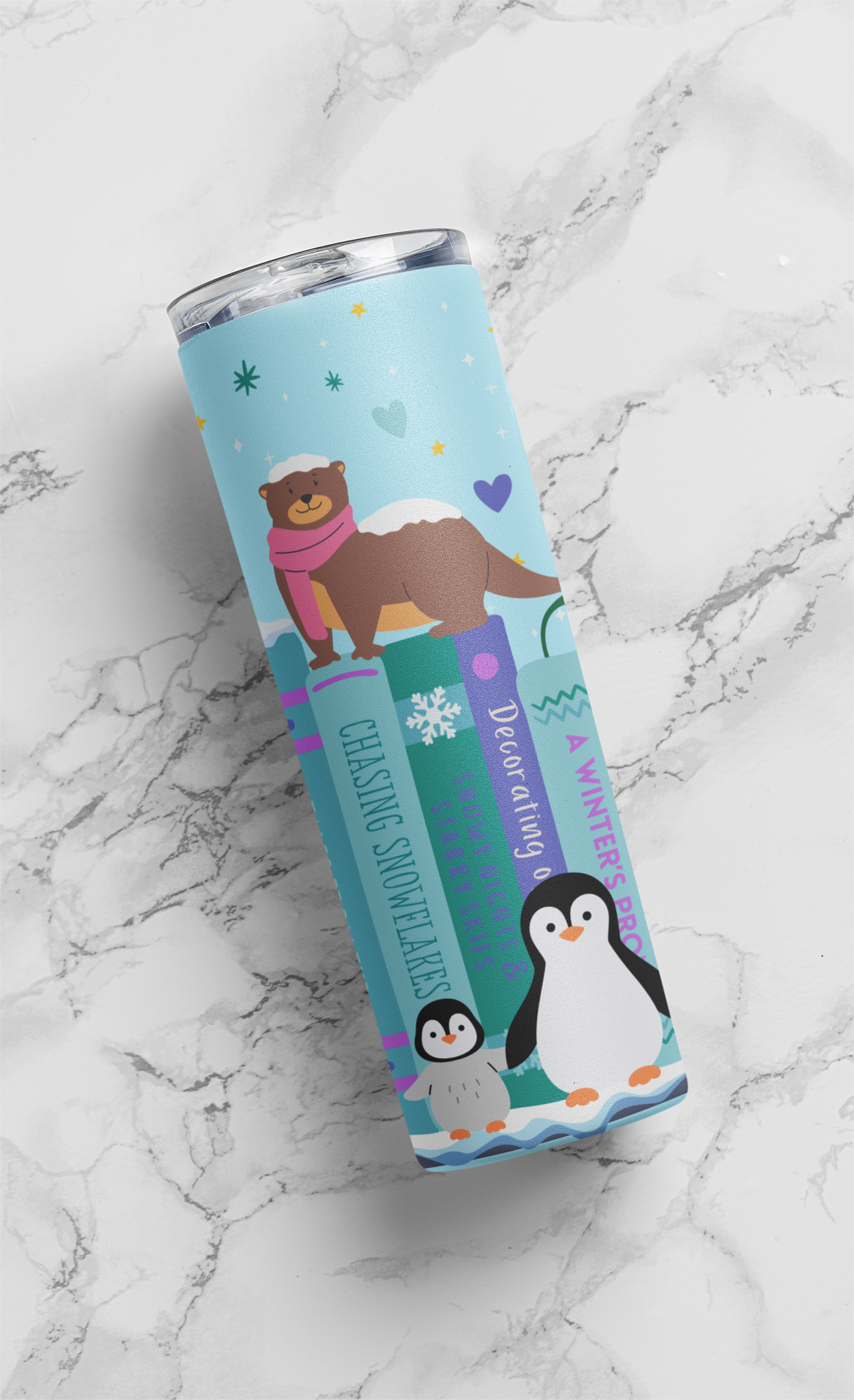 Winter Bookshelf Tumbler Wrap