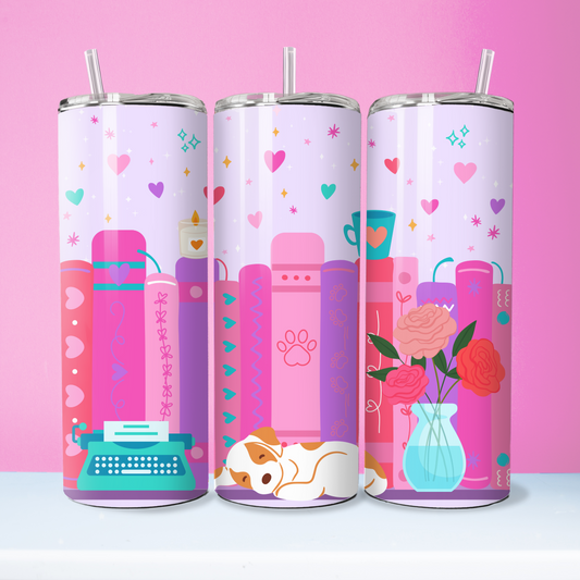 Dog Lover Bookshelf Tumbler