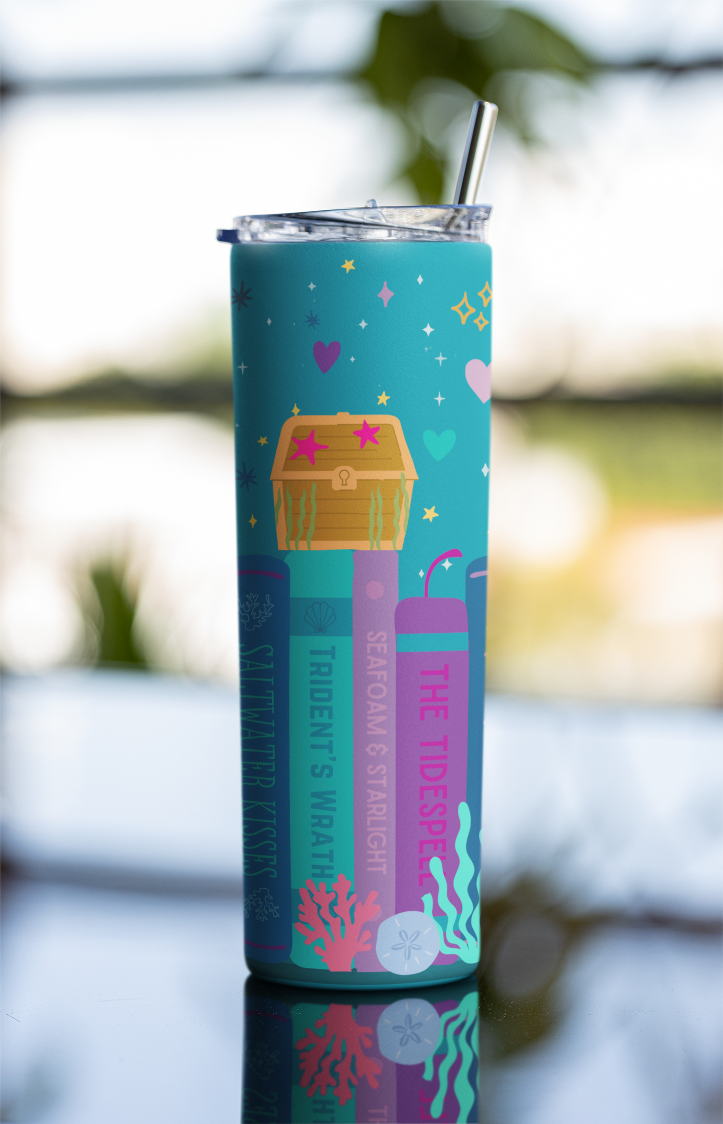Mermaid Bookshelf 20 oz Tumbler Wrap