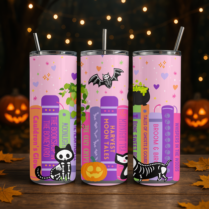 Skeleton Bookshelf Tumbler