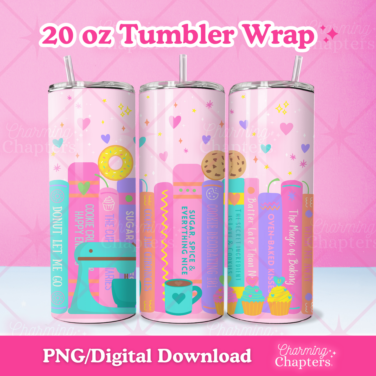 Bakery Bookshelf 20 oz Tumbler Wrap