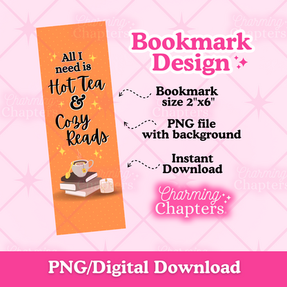 Hot Tea & Cozy Reads Bookmark