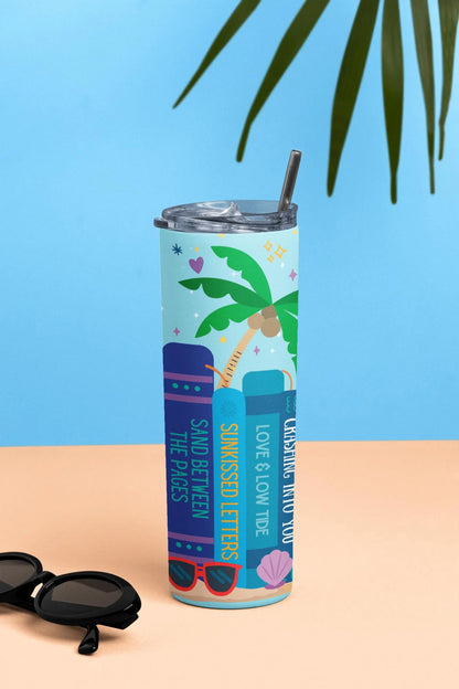 Beach Reads Bookshelf 20 oz Tumbler Wrap