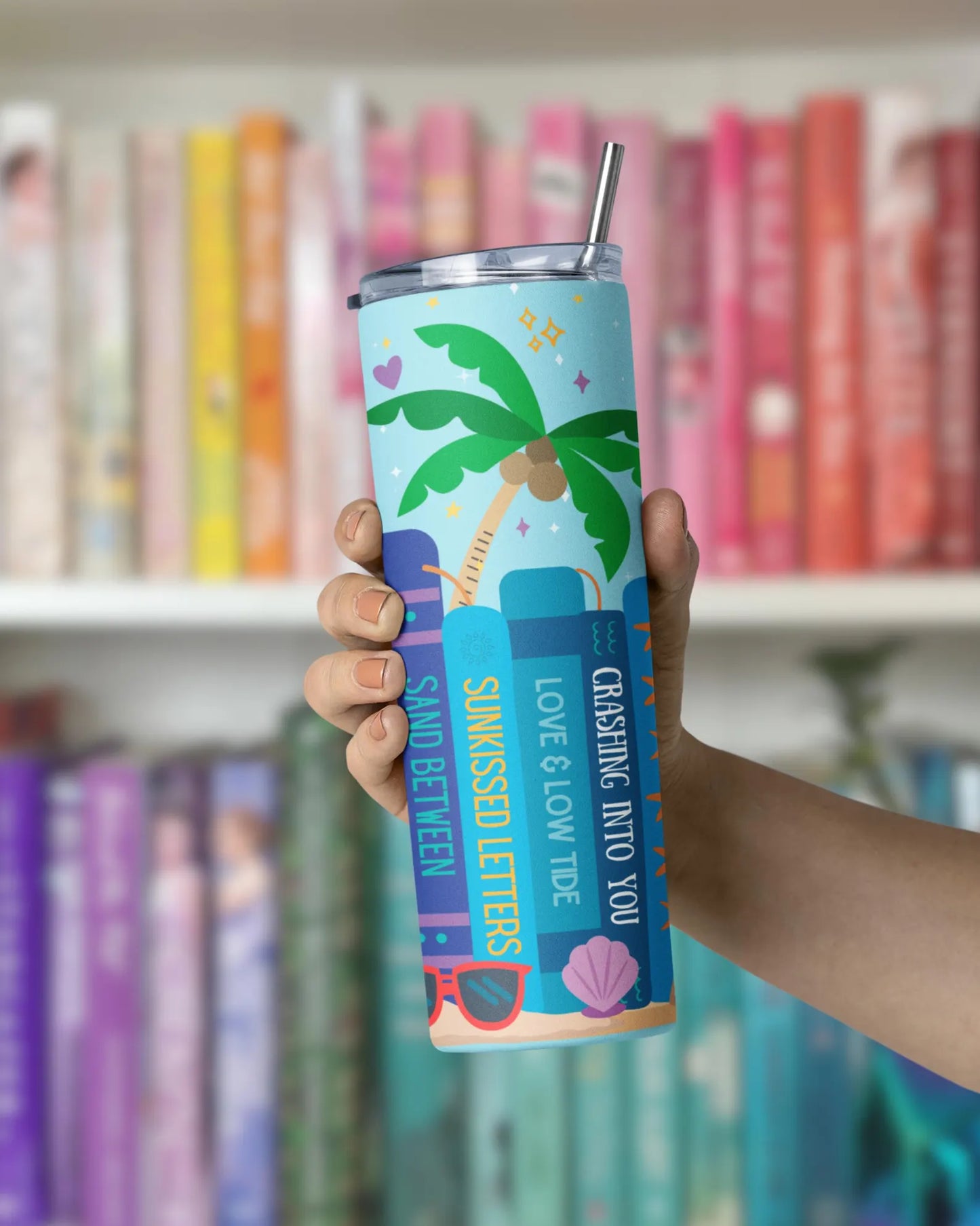 Beach Reads Bookshelf 20 oz Tumbler Wrap