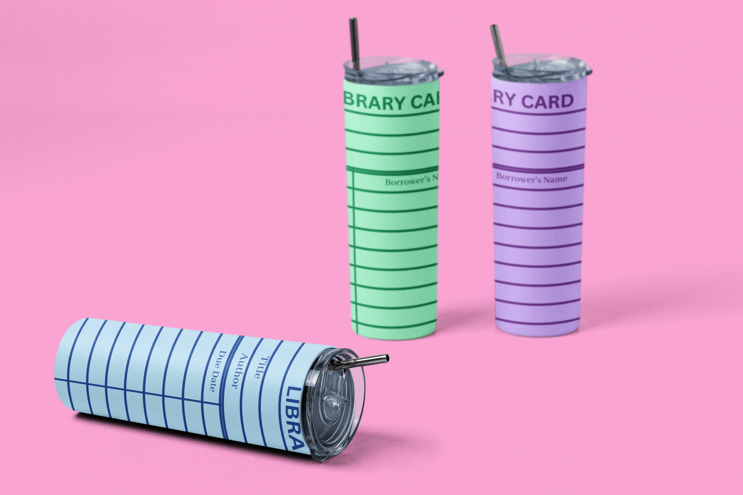 Green Library Card Tumbler Wrap