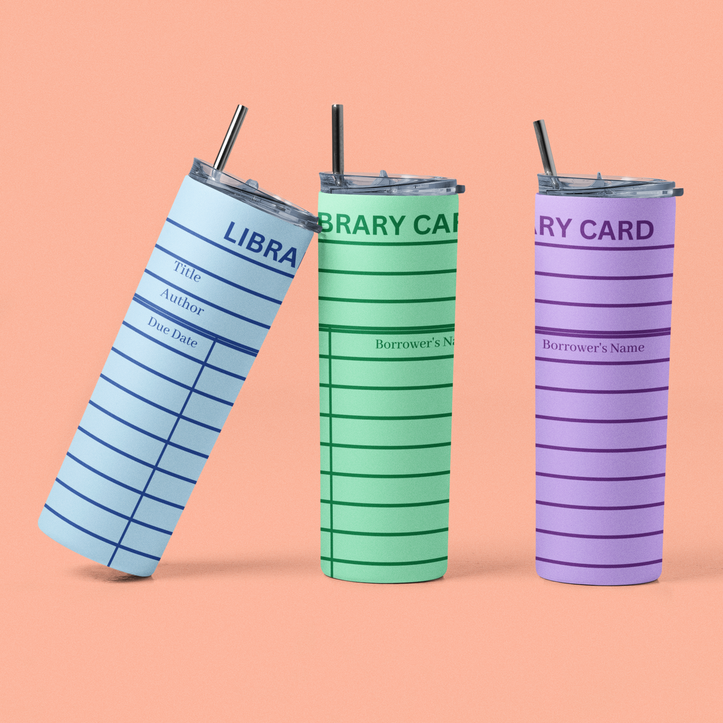 Green Library Card Tumbler Wrap