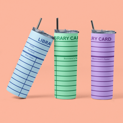 Green Library Card Tumbler Wrap