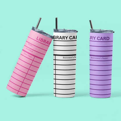 Purple Library Card Tumbler Wrap