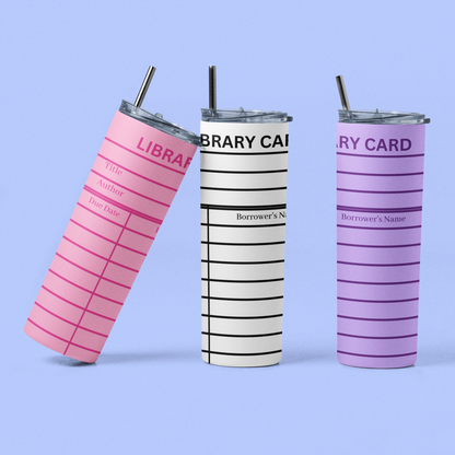 Purple Library Card Tumbler Wrap
