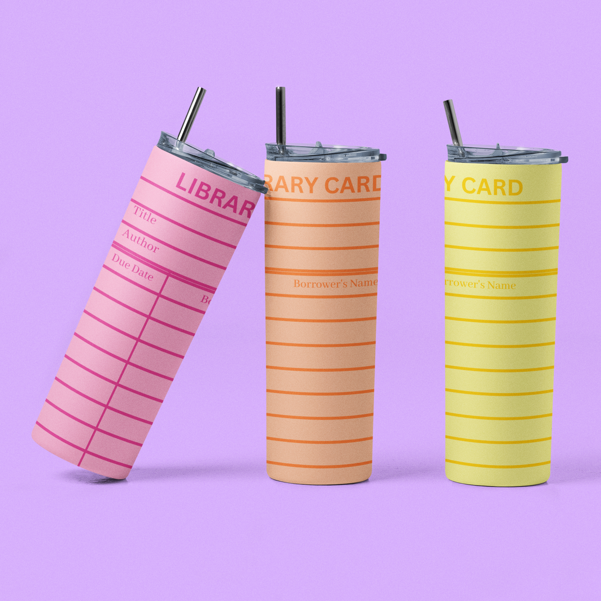 Yellow Library Card Tumbler Wrap