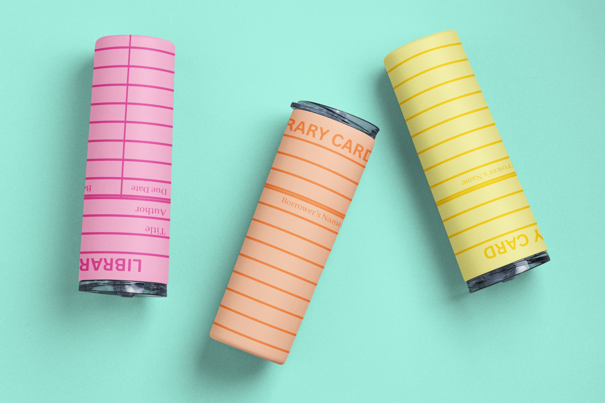 Yellow Library Card Tumbler Wrap